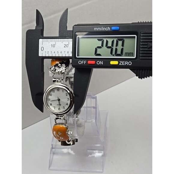 Halloween Charm Bracelet Watch Quartz New Battery Bats Pumpkins Black Hat Silver - Picture 5 of 13